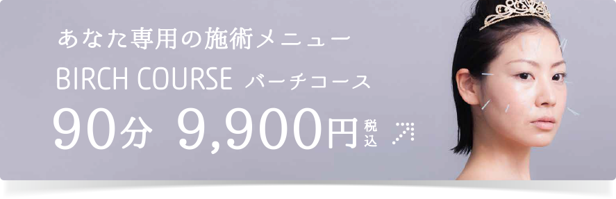 あなた専用の施術メニュー バーチコース 90分8,000円